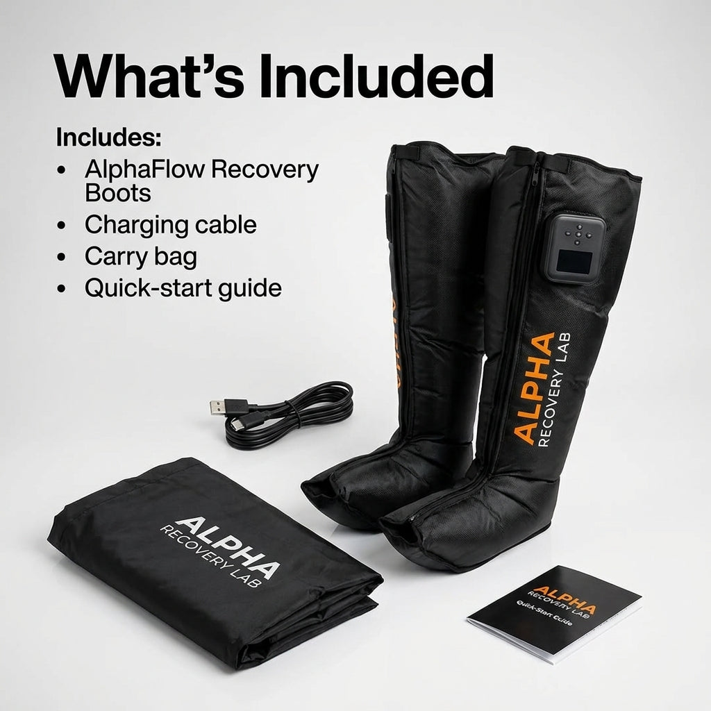 AlphaFlow Wireless Air Compression Recovery Boots – 8-Zone, No Hose