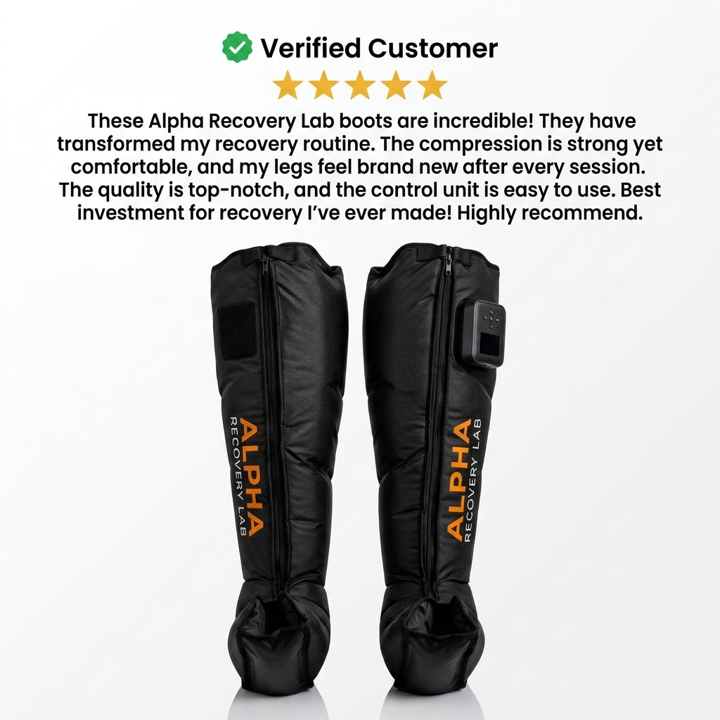 AlphaFlow Wireless Air Compression Recovery Boots – 8-Zone, No Hose