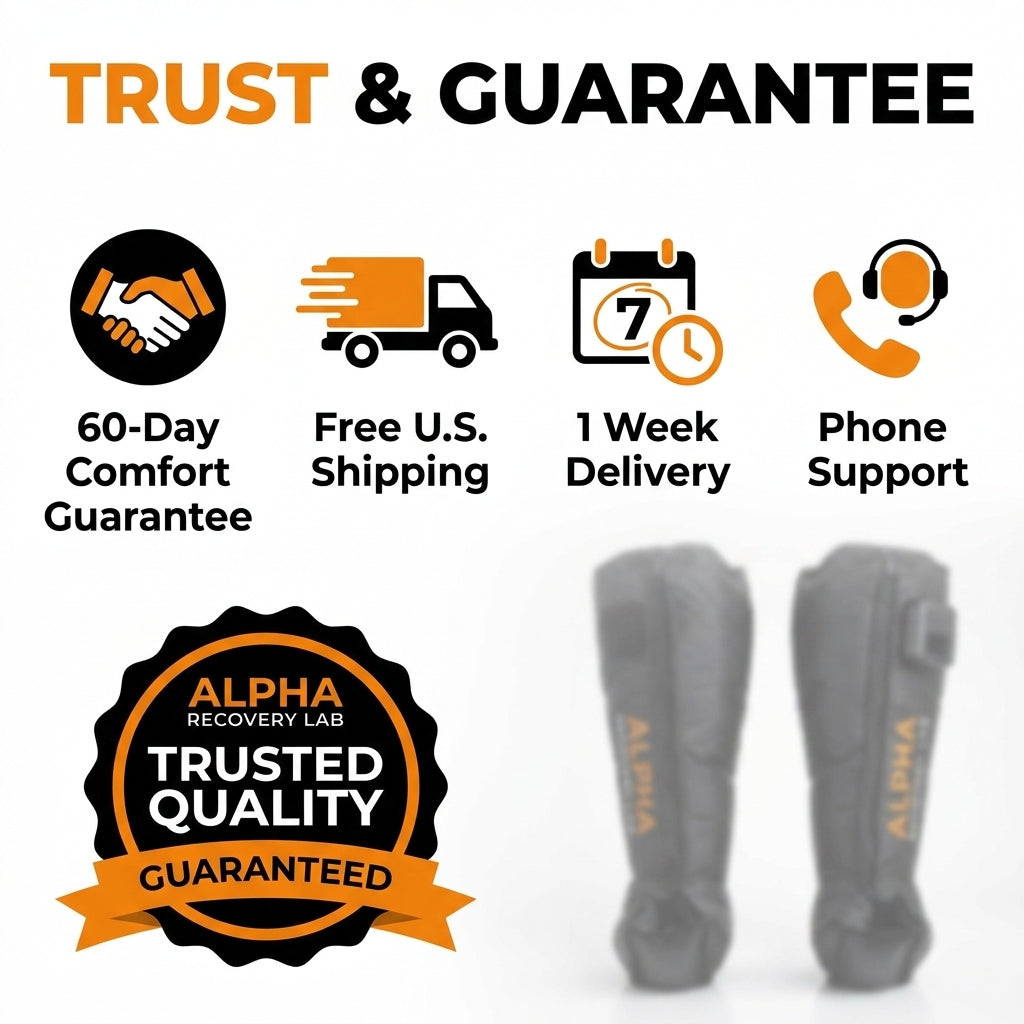 AlphaFlow Wireless Air Compression Recovery Boots – 8-Zone, No Hose